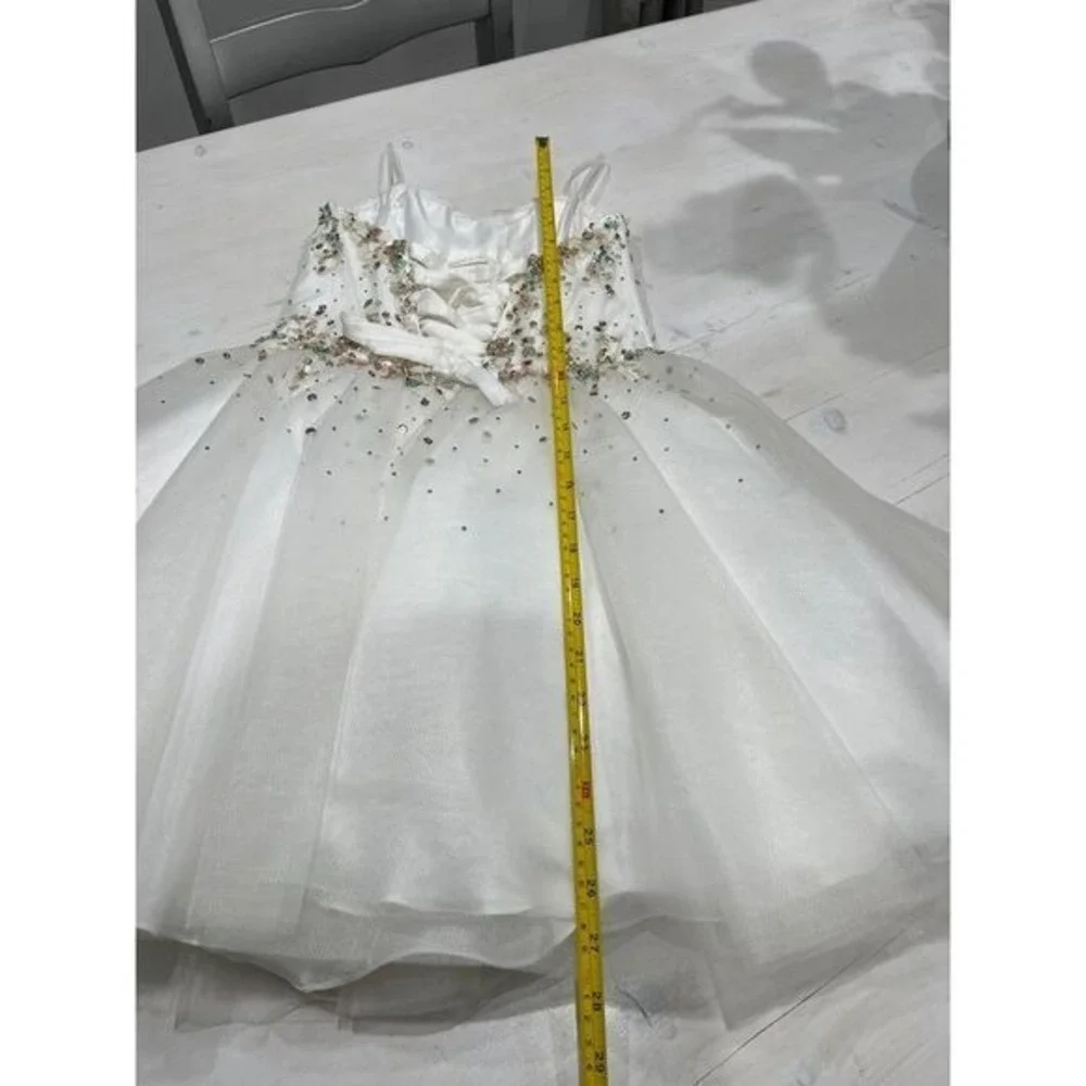 Brand new! Jovani‎ white tulle colored sequin corset Dress size 8 Juniors